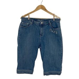Vintage Zena Jeans Capri Bermuda shorts, embroidered, 14